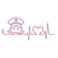 Nurse Heartbeat Magenta Vinyl Decal Sticker for 13" MacBook Laptop Computer