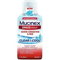 Mucinex Sinus-Max Clear & Cool Adult Liquid - Severe Congestion Relief 6 Oz. (Pack of 7)