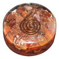 Crocon Carnelian Gemstone Crystal Orgone Round Shape Tower Buster for Reiki Healing Kit Energy Generator Size: 1.5-2 Inch