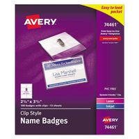 Avery Consumer Products - Laser/Inkjet Name Kits, w/Clip,Top Load,2-1/4"x3-1/2",WE