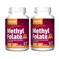 Jarrow Formulas Methyl Folate The Most Biologically Active Form of Folate 400 Micrograms - 100 Capsules (Pack of 2)