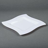 Fineline Wavetrends 106 WHITE Plastic Square Plate 6 1/2", CASE of 120 w/Bonus FDL picks