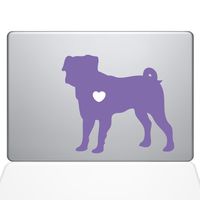 The Decal Guru I Love My Pug Decal Vinyl Sticker, 13" MacBook Pro (2015 & Older Models), Lavender (1487-MAC-13P-LAV)