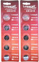 10 Pcs Lithium Coin Loopacell Battery 3v for Keyless Entry Remote Controls CR1616