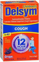 Delsym Children's Cough Suppressant, 12 Hour, Grape Flavored Liquid - 3 oz, Pack of 5
