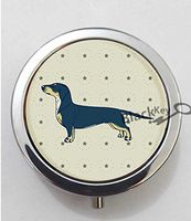 BlackKey Animal Dog Dachshund Puppy Wiener Dog 3-Compartment Decorative Pocket Gift Box Case Organizer for Pill, Color 1 -257