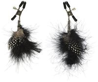 Fetish Fantasy Feather Nipple Clamps, Black