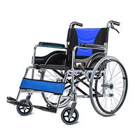 Jiu Si- Wheelchair - Lightweight Folding Portable Travel,Aluminum Alloy Elderly Disabled Manual Wheelchair with Hand Brake Wheelchair (Color : B)