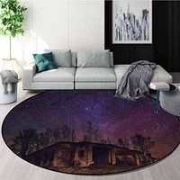 RUGSMAT Rustic Non Slip Round Rugs,Sky Cosmos Galaxy Stars Foam Mat Living Room Decor Diameter-35