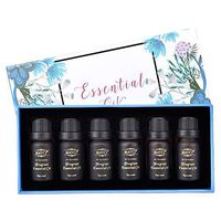 Aromatherapy Essential Oil Set, 6 x 10ml Bottles, 100% Pure Highest Therapeutic Grade Quality Essential Oil, Mother's Day Gift Idea for Diffuser Anxiety Sleep, Lavender, Lemon, Green Tea, Ginger, Rose