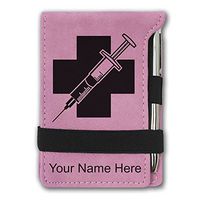 Mini Notepad, Syringe, Personalized Engraving Included (Pink)