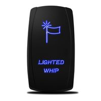 MicTuning MIC-LSW1 5Pin Laser Whip Rocker Switch On-Off LED Light 20A 12V, Blue