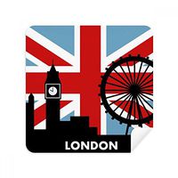 Britain Union Jack London Eye Big Ben Flag UK Glasses Cleaning Cloth Phone Screen Cleaner Suede Fabric 2pcs