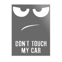 kwmobile Car Decal Bumper Sticker - Don't Touch My Car, White/Transparent Design for Cars, Trucks, Motorcycles, Jeeps, SUV - 8.9 x 6.5 inches (22.5 x 16.5 cm)