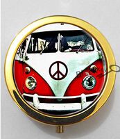 BlackKey City California Camper Bus Scenery Landscape 3-Compartment Decorative Pocket Gift Box Case Organizer for Pill, Color 2 -204