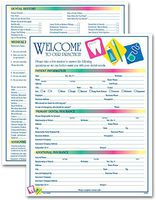 Two-Sided Dental Icon Design Registration & History Form, 3 Pads, 100 Forms Per Pad, English