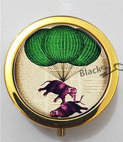 BlackKey Hot Air Balloon and Elephant 3-Compartment Decorative Pocket Gift Box Case Organizer for Pill, Color 2 -1266