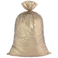Hallmark 56" Large Plastic Gift Bag (Gold Pattern) for Weddings, Bridal Showers, Valentines Day, Mother's Day, Birthdays and Engagement Parties