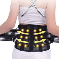 RZDJ Self-Heating Tourmaline Magnetic 9pcs Steel Bone Lumbar Support Belt Waist Spine Back Brace Posture Corrector Belt (Color : Black, Size : M)