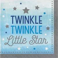 Hoffmaster Group 322231 12 by 16 Count Twinkle One Little Star Boy 2 Ply Lunch Napkins - Case of 12