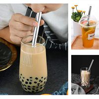 Avdlin Stainless Steel Straws, 10 Pcs Full Variety Reusable Metal Drinking Straws with Smooth-Friendly Wide Diameter Straw for Yeti 20oz 30oz 40oz Tumblers,2 Free Cleaning Brush Included