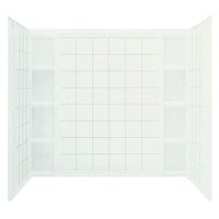 STERLING 71104100-0 Ensemble Tile 37-1/2-Inch x 60-Inch x 54-1/4-Inch Three Piece Direct-to-Stud Tub and Shower Wall Set in White