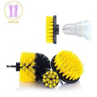 Drill Brush Attachment 3 Pack Electric Drill Powered Scrubber Cleaning Brushes Set for Tiles with Free Reusable Long Latex Gloves