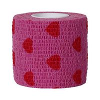 shyln Tape Wrap, Self Adherent Rap Tape, Adhering Stick Bandage for Medical Athletic Veterinary and Outdoor Usage (2# Red Heart+Pink)