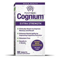 Natrol Cognium Extra Strength Tablets, Brain Health, Keeps Memory Strong, 1 clinically Studied, Shown to Improve Memory and Recall, Enhances Mental Agility, Safe and Stimulant Free, 200mg, 60 Count