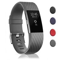 Bands Replacement Compatible for Fitbit Charge 2, Adjustable Wrist Accessories Sport Wristbands for Women&Men (Gray, Small)