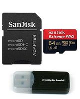 64GB Sandisk Extreme Pro 4K Memory Card works with DJI Mavic Air, Mavic Pro Platinum Quadcopter 4K UHD Video Camera Drone - UHS-1 V30 64G Micro SDXC with Everything But Stromboli (TM) Card Reader