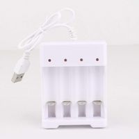Liobaba Battery Charger Compatible for AA AAA Batteries 4 Ports Battery Charger with USB Plug