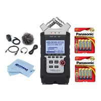 Zoom H4n Pro Handy Mobile 4-Track Recorder - Bundle with 8 Pack AA Alkaline Batery, Accessory Pack, Microfiber Cleaning Cloth