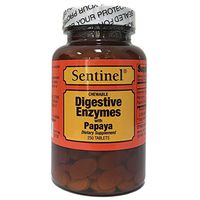 Sentinel Premium Digestive Enzymes with Papaya, Chewable for Complete Digestive Health, Helps Break Down Food, Includes Bromelain, Mycozyme and Papain, Made in USA, 250 Tablets