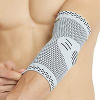 Neotech Care Elbow Support Sleeve (1 Unit) - Bamboo Fiber 3D Weaving Knitted Fabric - Elastic & Breathable - for Golf, Tennis, Sports - Right or Left Arm - Grey Color (Medium Size)