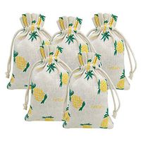20 Pcs Burlap Bags with Drawstring, 3.9" X 5.3" Wedding Party Gift Bags Jewellery Bags (Pineapple)