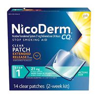 NicoDerm CQ Stop Smoking Aid 21 milligram Clear Nicotine Patches for Quitting Smoking, Step 1, GreatPack 2Pack (21 Patches Each )