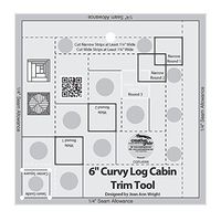 Creative Grids Curvy Log Cabin Trim Tool Quilting Ruler Template for 6" Finished Blocks CGRJAW6