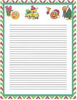 Kid's Christmas Emoji Lined Stationery Paper 26 Sheets