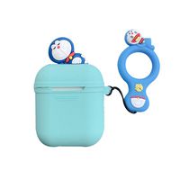 UR Sunshine AirPods Case, Super Cute Funny Lying Cartoon Animal Soft Silicone Case Cover Protective Skin for AirPods1/AirPods 2+Ring Lanyard-Doraemon