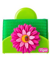 Vigar Flower Power Sponge Holder with Suction Pad, 5-Inches by 2-3/4-Inches, Pink, Green