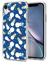 Protective Case Applicable to iPhone XR 6.1 Inch Black White Christmas Pattern