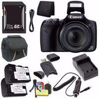 Canon PowerShot SX530 HS Digital Camera (Black) (International Model) + NB-6L Battery + External Charger + 32GB SDHC Card + Case + Card Reader Saver Bundle