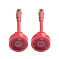 Wolfwhoop PR11 2pcs 5.8GHz 5dBi FPV Flat Panel RHCP Omnidirectional Pagoda Transmitter and Receiver Antenna with Rubber Protector Ring Circle Set- SMA Male (Red)