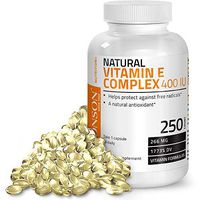 Natural Vitamin E Complex Supplement 400 I.U. (80% D-Alpha Tocopherol), Natural Antioxidant Helps Protects Against Free Radicals, 250 Softgels