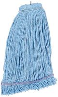 Impact 36132 Layflat Screw-Type Cut-End Blend Wet Mop Head with No-Tangle Band, 32 oz, Blue (Case of 12)