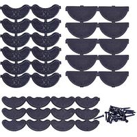 25 Pairs 3 Size Heel Plates Shoe Heel Taps Sole Heel Repair Pad Replacement with Nails, Large, Medium, Small, Black