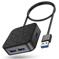 USB Hub, Victorlink 4-Port USB 3.0 USB Hub, Victorlink 4-Port USB 3.0 Aluminum Alloy Hub with 3ft Cable for MacBook, Mac Pro/Mini, iMac, Surface Pro, XPS, Notebook PC, Mobile HDD, and More, Black