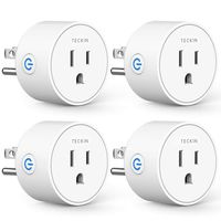 Smart Plug Compatible with Alexa Google Assistant IFTTT for Voice Control, Teckin Mini Smart Outlet Wifi Socket with Timer Function, No Hub Required, White FCC ETL Certified