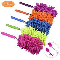 AOFITEE Extendable Microfiber Dusters, Washable Feather Hand Dusters with Telescoping Pole, Retractable Cleaning Tool Wet or Dry Use for Cleaning Office, Car, Computer, Air Condition, Set of 5